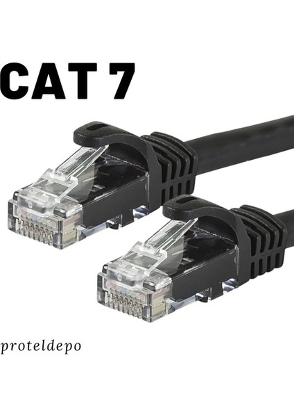 CAT7 Ethernet (Network, LAN) Kablosu, Siyah, 25 metre