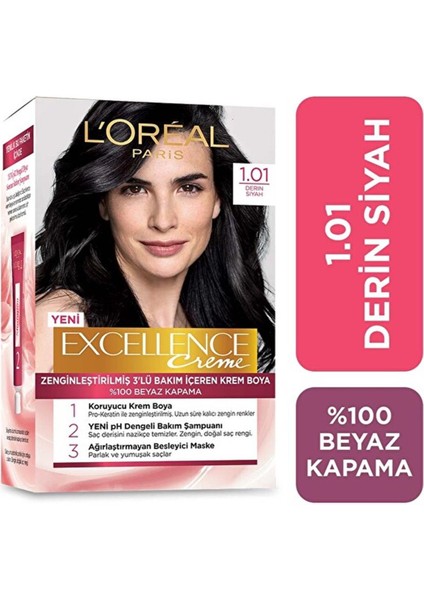 L'Oréal Paris Loreal Paris Marka: L'oreal Paris Excellence Loreal Paris Excellence Creme 1.01 Deep Pure Kategori: Saç Boyası