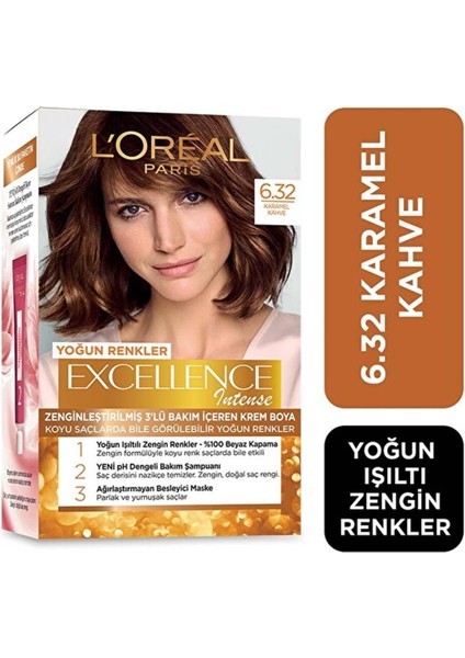 Loreal Paris Marka: L'oreal Paris Excellence Loreal Paris Excellence Saç Boyası 6.32 Karamel Kahve Kategori: Saç Boyası