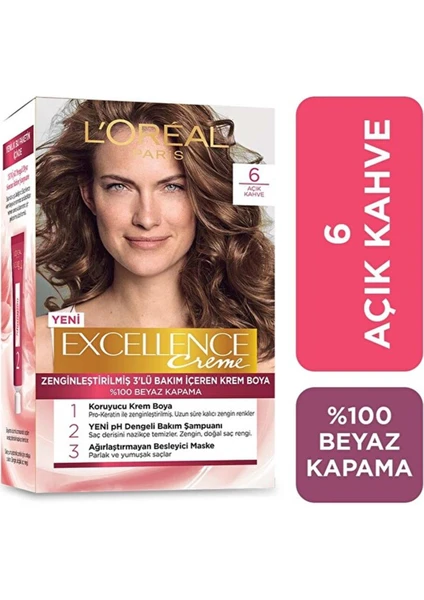 L'Oréal Paris Loreal Paris Marka: L'oreal Paris Excellence Excellence Creme 6 Açık Kahve Kategori: Saç Boyası