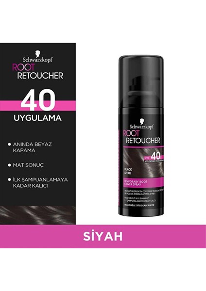 Marka: Schwarzkopf Root Retoucher Beyazları Anında Kapatan Sprey Boya Siyah 120 ml Kategori: Saç Boyası