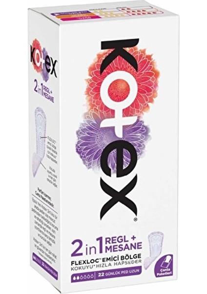 Marka: Kotex 2ın1 Regl+Mesane Günlük Ped 22'li Kategori: Hijyenik Ped