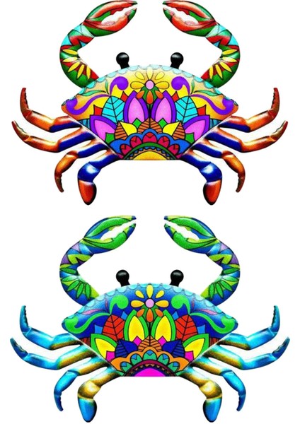 2 Adet Metal Yengeç Duvar Sanatı Dekor Asılı Heykel Plak (Yurt Dışından)