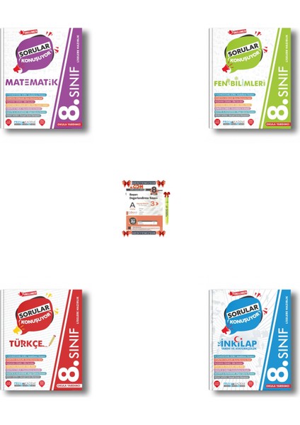 8. Sınıf Matematik - Fen- Türkçe- Inkılap Tarihi Soru Bankası Set