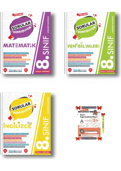 8. Sınıf Matematik- Fen Bilimleri - Ingilizce Soru Bankası Set