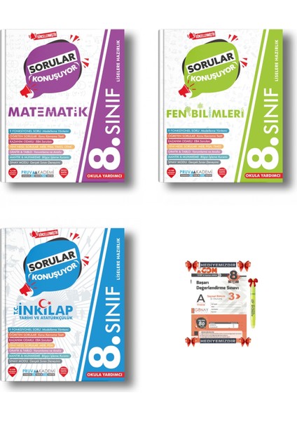8. Sınıf Matematik- Fen Bilimleri - Inkılap Tarihi Soru Bankası Set