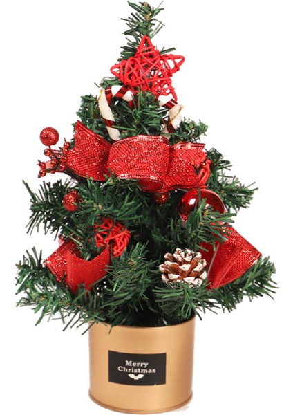 F Fityle Dekoratif Noel Ağacı Pretty Mini Noel Ağacı Ofis Oturma Odası Kırmızı (Kırmızı (Işık Ile)