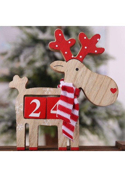 F Fityle Yaratıcı Takvim Süsler Dekoratif Noel Takvimi Ofis Ev Eşarp Eşarp Moose