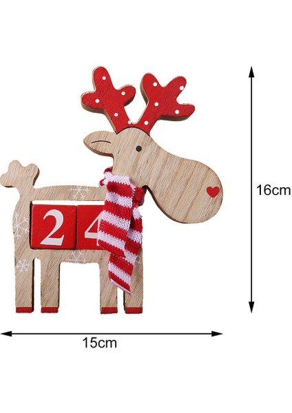 F Fityle Yaratıcı Takvim Süsler Dekoratif Noel Takvimi Ofis Ev Eşarp Eşarp Moose