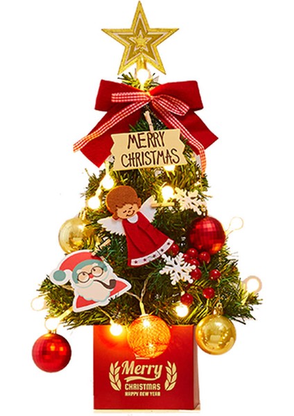 F Fityle Noel Ağacı Mini Dekorasyon Pencere Için Yapay Işıklar Çocuklar Sevgilisi Kırmızı Kırmızı Yay