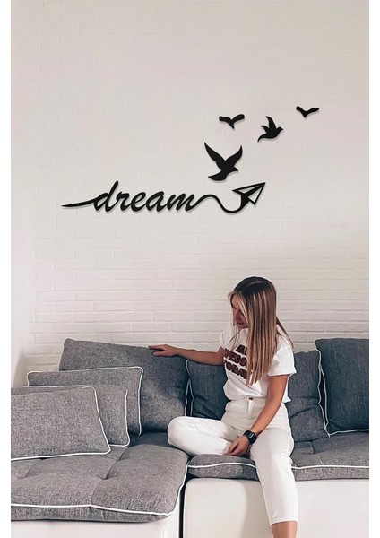 Dream Yazılı Dekoratif Ahşap Tablo