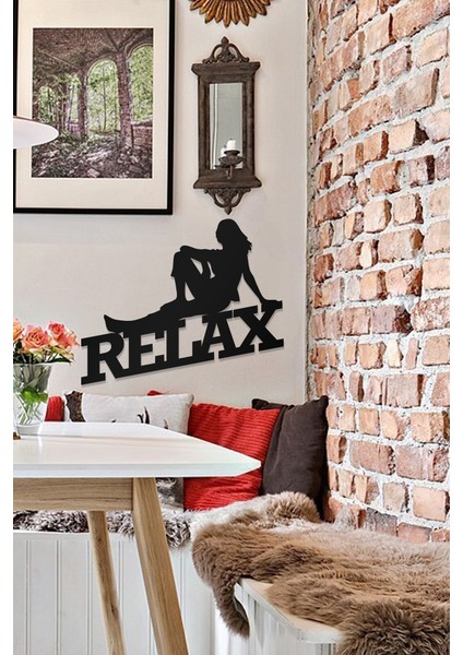 Relax Yazılı Dekoratif Ahşap Tablo
