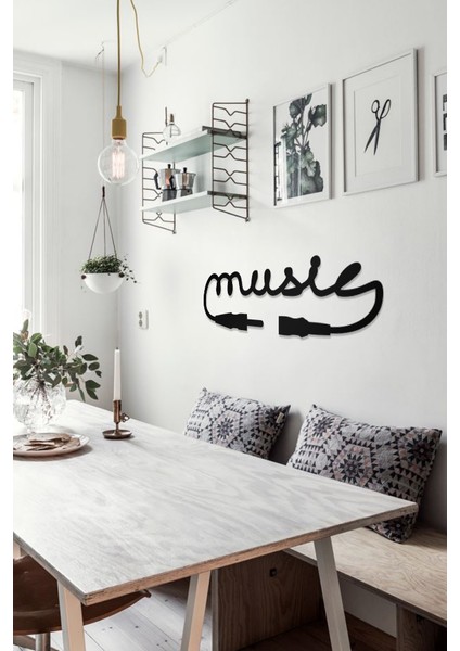 Music Yazılı Dekoratif Ahşap Tablo