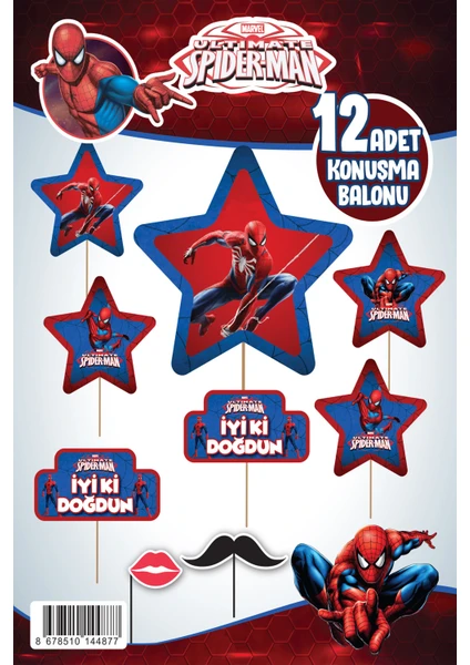 p parti oyunevi Parti Oyun Evi Spiderman Konuşma Balonu 12 Adet