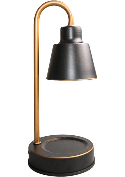 F Fityle Balmumu Eriyik Mum Isıtıcı Lamba Metal Abajur Masa Aroma Işık Ev Dekor Siyah