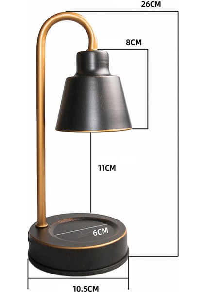 F Fityle Balmumu Eriyik Mum Isıtıcı Lamba Metal Abajur Masa Aroma Işık Ev Dekor Siyah modelleri