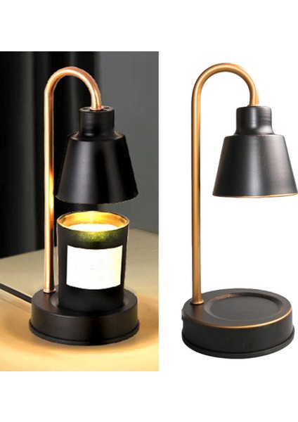 F Fityle Balmumu Eriyik Mum Isıtıcı Lamba Metal Abajur Masa Aroma Işık Ev Dekor Siyah indirimleri
