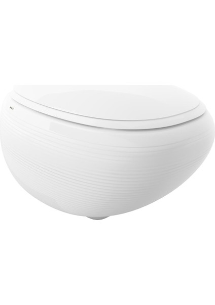 Bocchi Strata Parlak Beyaz Rimless Asma Kanalsız Klozet Kapak Dahil 1412-001-0128