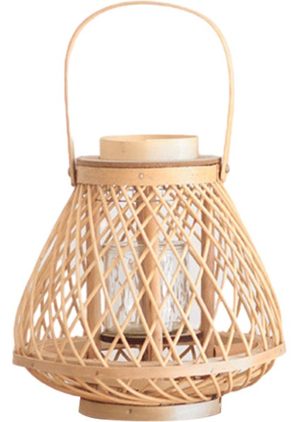 Bambu Rattan Fener El Dokuma Süs 25X38 cm (Yurt Dışından)