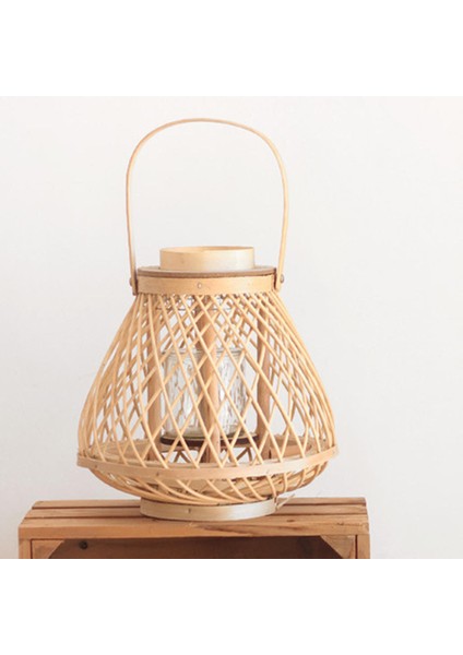 Bambu Rattan Fener El Dokuma Süs 25X38 cm (Yurt Dışından)