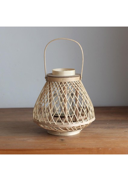 Bambu Rattan Fener El Dokuma Süs 25X38 cm (Yurt Dışından)