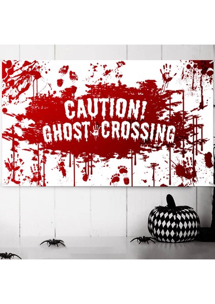 F Fityle Merry Cadılar Bayramı Açık Kapalı Afiş Parti Kan El Izi Kabak Dekor Amber fiyatları