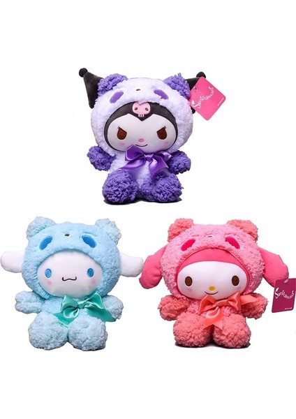 Sinley 3'lü 20cm Kuromi Melody Cinnamoroll Peluş Oyuncaklar - Çok Renkli (Yurt Dışından)