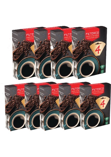 Kahve Filtre Kağıdı 1x4 80'li 9 Paket 720'LI