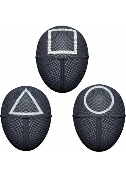 Squıd Game Maske Üç'lü Set Kare Üçgen Yuvarlak