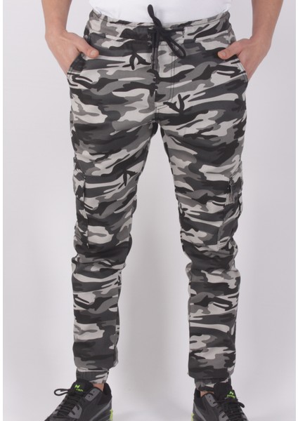 Slim Fit,bel ve Paça Lastikli,kargo Cepli Kamuflaj Desen PANTOLON-91000