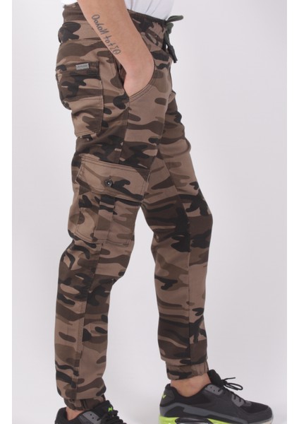 Slim Fit,bel ve Paça Lastikli,kargo Cepli Kamuflaj Desen PANTOLON-91000 fiyatları