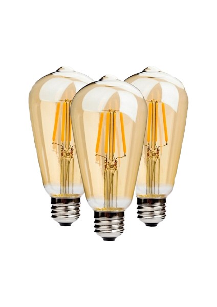 Ucuz Geldi Led Ampul ST64 Armut Ampul Dim Edilebilir Rustik Ampul 4 Watt E27 Duy Gün Işığı 3 Adet