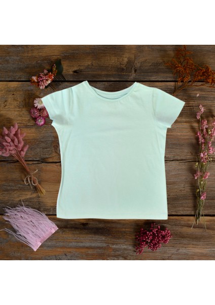 Think SimpleThink Simple Organik Kız Çocuk Kısa Kollu T-Shirt - Su Yeşili