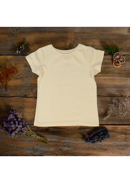 Think SimpleThink Simple Organik Kız Çocuk Kısa Kollu T-Shirt - Ekru