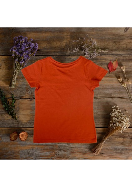 Think SimpleThink Simple Organik Kız Çocuk Kısa Kollu T-Shirt - Kiremit