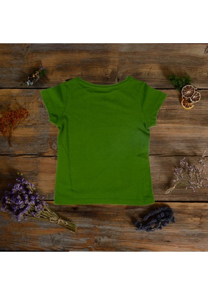 Think SimpleThink Simple Organik Kız Çocuk Kısa Kollu T-Shirt - K.yeşil