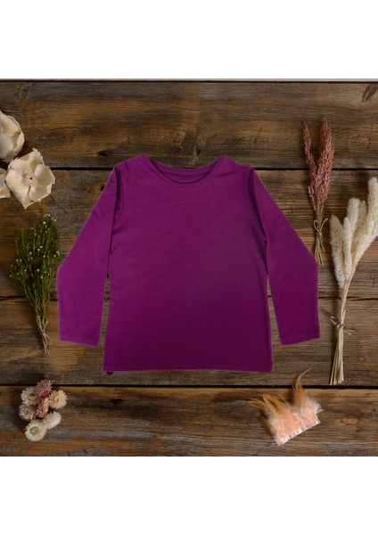 Think SimpleThink Simple Organik Kız Çocuk Uzun Kollu T-Shirt - Mor