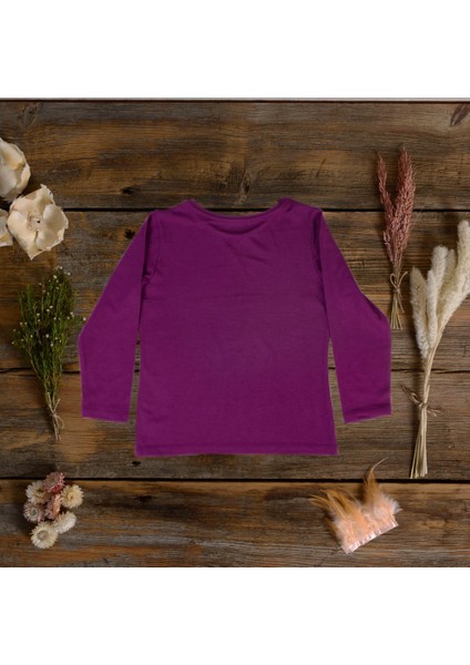 Think SimpleThink Simple Organik Kız Çocuk Uzun Kollu T-Shirt - Mor