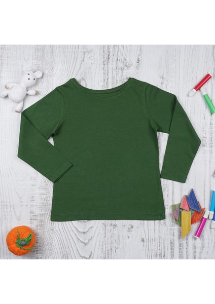 Think SimpleThink Simple Organik Kız Çocuk Uzun Kollu T-Shirt - K.yeşil