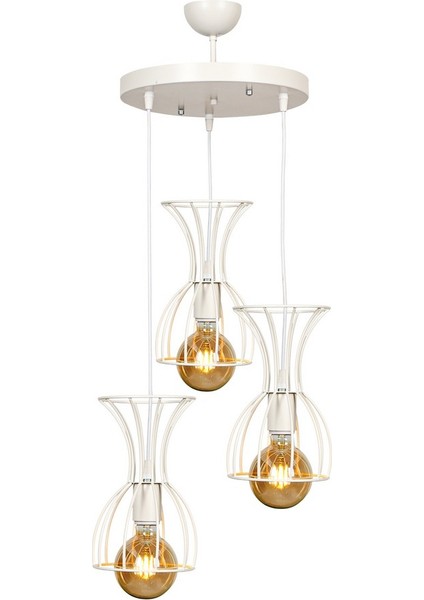 Tarz 3.lü Avize Beyaz modelleri