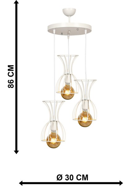 Tarz 3.lü Avize Beyaz indirimleri