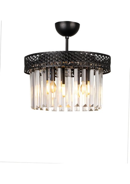 Şeritli Kristal 3.lü Siyah Taşlı Avize modelleri