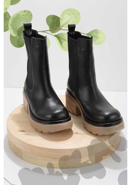 Siyah Vizon Kadın Bot & Bootie K028281903