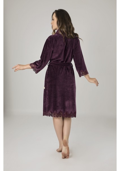 Küf Yeşili Dantelli Bambu Cotton Bayan Sabahlık Bornoz fiyatları