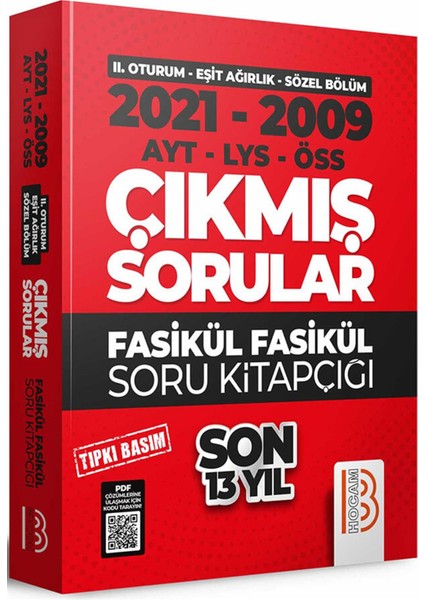 2021-2009 YKS 2.Oturum Ea Sözel Son 13 Yıl Tıpkı Basım Fasikül Fasikül Çıkmış Sorular