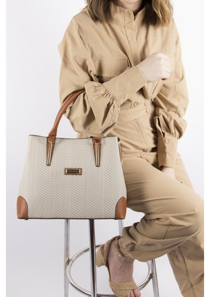 Silver Polo Kadın El Çantası Bej - Taba NV667 fiyatları