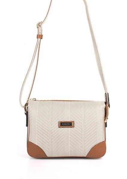 Silver Polo Kadın Çapraz Çanta Bej - Taba NV784