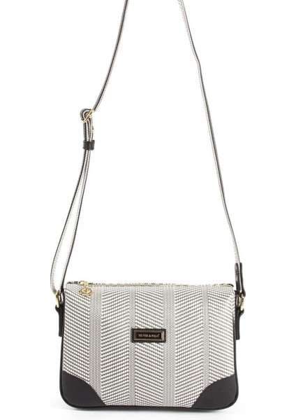 Silver Polo Kadın Çapraz Çanta Siyah Beyaz - Siyah NV784