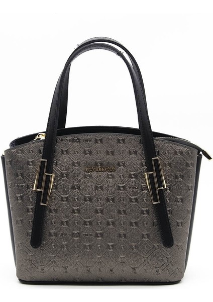 Silver Polo Kadın El Çantası Platin - Siyah NV1021