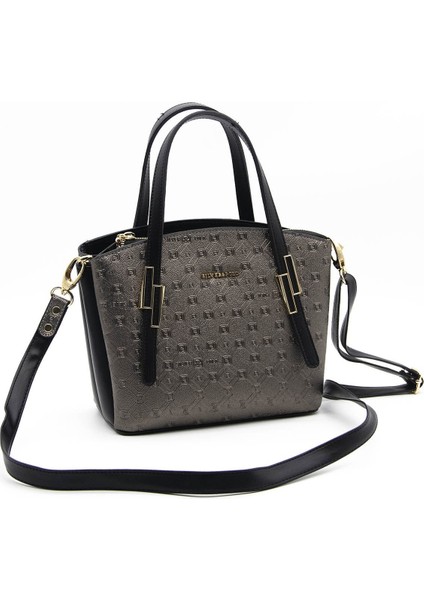 Silver Polo Kadın El Çantası Platin - Siyah NV1021 indirimleri